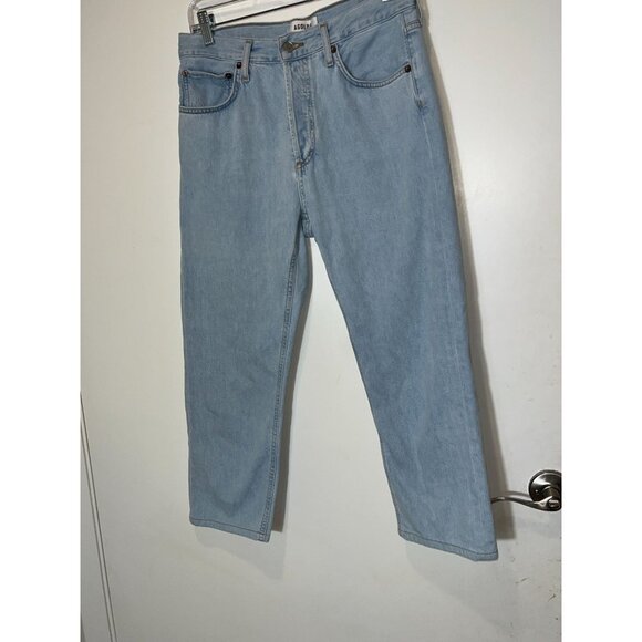 AGOLDE PARKER Jeans Button Fly Straight Cropped Relaxed Pivot Light Wash 26 - Picture 5 of 11